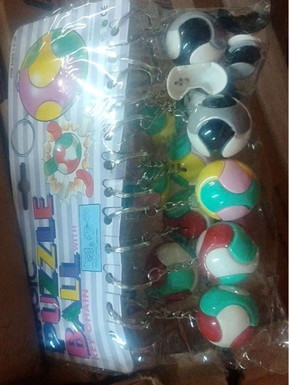 🧩✨ 12 Pc Puzzle Ball Keychain Bundle – Colorful Mix! ✨🧩